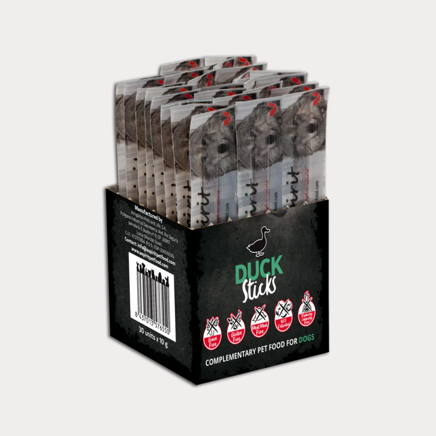 Alpha Spirit - Barrette semi umide di Anatra da 10gr (30PZ)