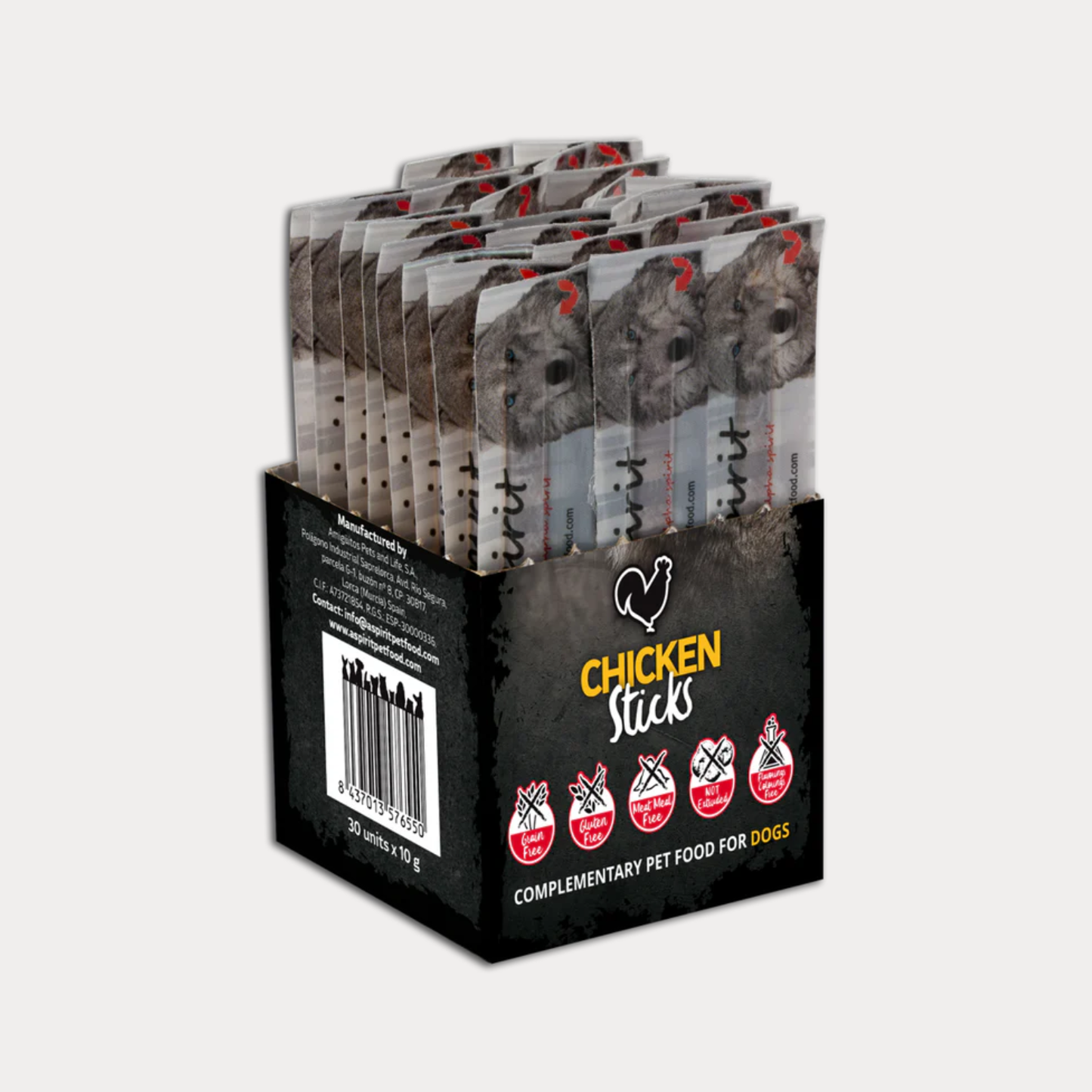 Alpha Spirit - Barres semi-humides au Poulet de 10g (30 unités)