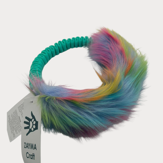 Zayma Crafts - Anello Bungee con pelo arcobaleno