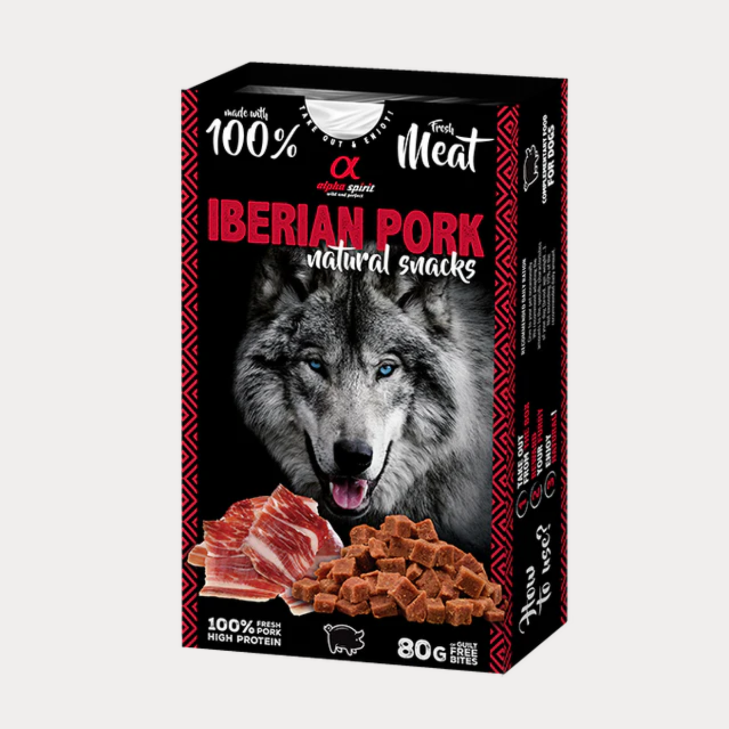 Alpha Spirit - Snack per cani naturale di Maiale Iberico 80gr