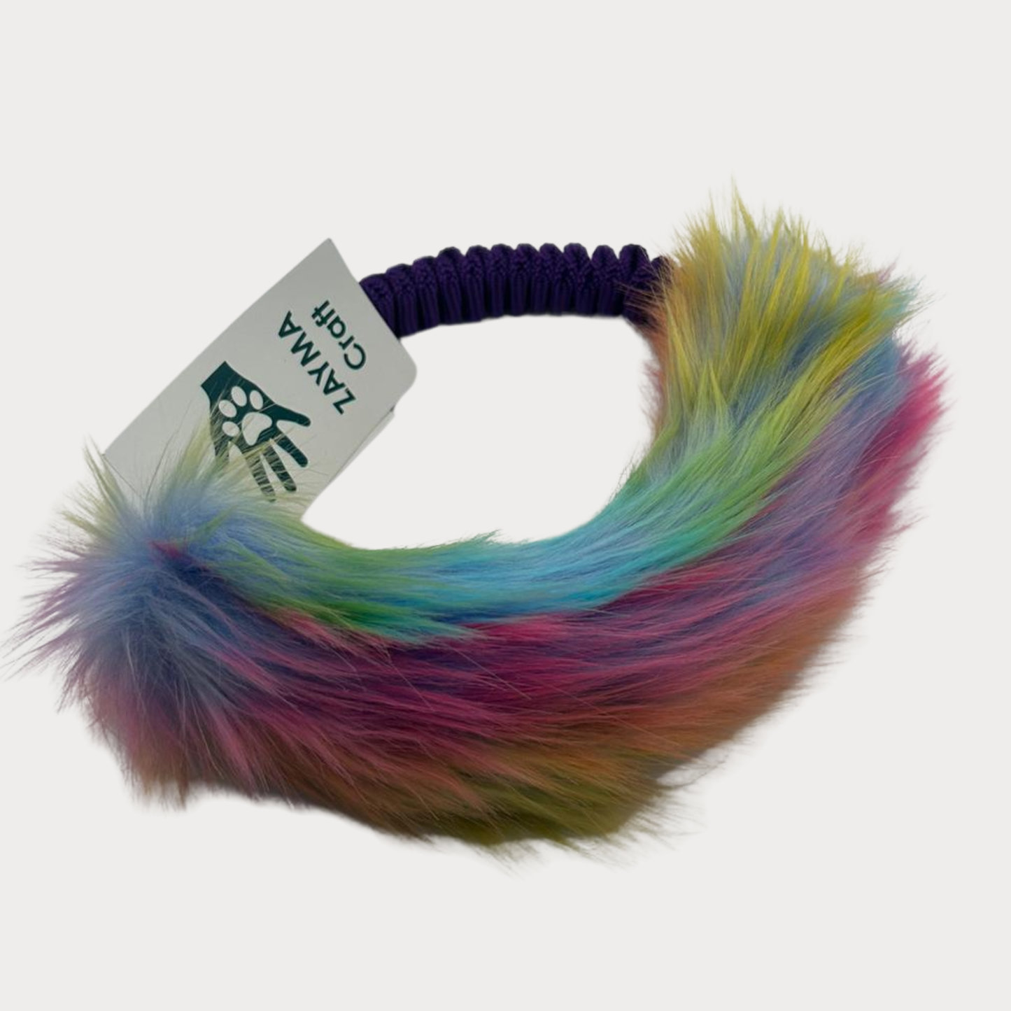 Zayma - Anello Bungee con pelo arcobaleno